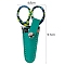 Stainless Steel Scissors, Sewing Scissors, with Imitation Leather Cover, Dark Cyan, 97x48mm