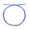 Bohemian Glass Seed Beaded Braided Bead Bracelets, Resin Evil Eye Jewelry for Women, Blue, Inner Diameter: 11 inch(28cm)