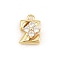 Brass Micro Pave Clear Cubic Zirconia Charms, Long-Lasting Plated, Rack Plating, Cadmium Free & Lead Free, Real 18K Gold Plated, Letter Z Charms, 10.5x7x3.5mm, hole: 1.2mm