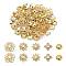 50Pcs 5 Styles Alloy Bead Caps, Cadmium Free & Lead Free, Long-Lasting Plated, Flower, Real 14K Gold Plated, 10.5x3mm, Hole: 1.2mm