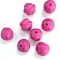 Opaque Acrylic Beads, Baking Painted, Hot Pink, 16x16mm, Hole: 3mm