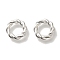 Brass Linking Rings, Cadmium Free & Lead Free, Twisted Ring, 925 Sterling Silver Plated, 8x1.5mm, Inner Diameter: 5mm