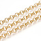 Aluminium Rolo Chains, Belcher Chain, with Spool, Unwelded, Light Gold, 4x1mm, about 164.04 Feet(50m)/roll