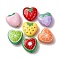 Opaque Acrylic Beads, Heart with Fruit, Fruit, 17x18x8.5mm, Hole: 1.6mm