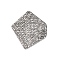 304 Stainless Steel Pendants, Textured, Polygon Charm, Antique Silver, 32x27x1~2mm, Hole: 1.8mm