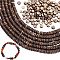 6 Strands Natural Coconut Rondelle Bead Strands, Coconut Brown, 8x2.5~5mm, Hole: 1mm, about 107pcs/strand, 16.1 inch