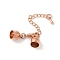 Brass Chain Extender, with Cord Ends and Lobster Claw Clasps, Rose Gold, 31mm long, cord end: 5mm wide, 8mm long, hole: 3mm