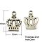 Tibetan Style Alloy Charms, Cadmium Free & Lead Free,, Crown, Antique Silver, 15x10x2mm, Hole: 2mm, about 1350pcs/1000g.