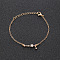 12 Constellations Alloy Rhinestone Link Bracelets, Cable Chain Bracelets for Women, with Star, Pisces, 6-3/4 inch(17cm)