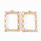 Brass Micro Pave Clear Cubic Zirconia Pendants, Rectangle, Real 18K Gold Plated, 23x15x3mm, Hole: 1.2mm