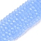Glass Beads Strands, Imitation Jade, Faceted, Rondelle, Light Sky Blue, 2.9~3.3x2mm, Hole: 0.8mm, about 135~140pcs/strand, 32~34cm