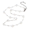 Opalite Nuggets Link Chain Necklaces, 316 Surgical Stainless Steel Jewelry for Women, Platinum, 18.66~20.94 inch(47.4~53.2cm)