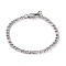 Tarnish Resistant Women' s 304 Stainless Steel Figaro Chains, Curb Chains Bracelets, with Lobster Claw Clasps, Stainless Steel Color, 7-1/2 inch(19cm)