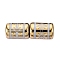 Electroplate Glass Beads, Column with Flower Pattern, Light Gold, 11.5~12x8~8.5mm, Hole: 1.2~1.4mm