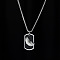 Alloy Pendant 201 Stainless Steel Chain Necklaces for Men, Antique Silver, Rectangle, 27.56 inch(70cm)