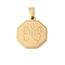 Stainless Steel Pendants, Octagon with Butterfly Charm, Golden, 23x20x2mm, Hole: 3.5x6mm