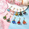 Angel Glass Beaded & Alloy Pendant Decorations, Lobster Claw Clasp for Bag Ornaments, Mixed Color, 48mm
