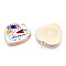 Printed Alloy Pendants, Light Gold Tone, Heart with Evil Eye Charms, Colorful, 25.5x23x3mm, Hole: 2mm