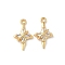 Brass Micro Pave Cubic Zirconia Pendants, Star Charms, Nickel Free, Real 18K Gold Plated, 16x9x4mm, Hole: 1.4mm