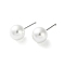 Imitation Pearl Stud Earrings, with 999 Fine Silver Pins, Round, Platinum, 19x8mm