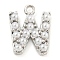 Plastic Imitation Pearl Pendants, with Eco-friendly Brass Findings, Lead Free & Cadmium Free, Letter Charms, Letter W, 13x11x3mm, Hole: 1.4mm