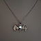 Alloy with Luminous Resin Bead Inside Pendant Necklaces for Women Men, Platinum, Bat, 17.72 inch(45cm)