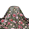 1 Yard Flower Pattern Embroidery Polyester Fabric, for DIY Craft, Black, 125x0.06cm