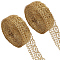 2 Rolls Metallic Yarn Lace Trim, Clothes Accessories, Light Khaki, 7/8 inch(22.5mm), about 10.00 Yards(9.14m)/Set