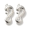 Brass S-Hook Clasps, Cadmium Free & Lead Free, 925 Sterling Silver Plated, 16x7x4mm, Hole: 0.2mm