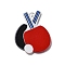 Acrylic Pendants, Sport Themes Table Tennis, Red, 37.5x28.5x2mm, Hole: 1.6mm