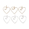 Brass Pendants, Heart, Mixed Color, 30x27.5x1mm, Hole: 2.5mm, about 6Pcs/Set