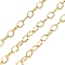 Brass Polygon Link Chains, Rack Plating, Cadmium Free & Lead Free, Long-Lasting Plated, Soldered, with Spool, Real 18K Gold Plated, 5x3x0.7mm