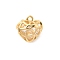 Brass with Cubic Zirconia Pendants, Heart Charms, Nickel Free, Real 18K Gold Plated, 11.5x11.5x7mm, Hole: 1.2mm