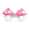 Handmade Lampwork Enamel Beads, Hand Drawn Beads, Mushroom, Hot Pink, 17.5~18.5x15~15.5mm, Hole: 1.2mm