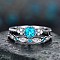 Alloy Micro Pave Cubic Zirconia Finger Rings for Women, Stackable Rings, Platinum, Deep Sky Blue, US Size 8(18.1mm)