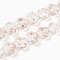 Luminous Handmade Gold Foil Glass Beads Strands, Clover, Glow in the Dark, White, 9~10.5x10~11x4.5~6mm, Hole: 1~1.2mm, about 50pcs/strand, 19.29 inch(49cm)