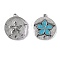 Alloy Enamel Pendants, Flower, Platinum, 26x22.5mm, Hole: 1.5mm