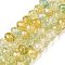 Transparent Glass Beads Strands, Faceted(32 Facets), Rondelle, Champagne Yellow, 8x6.5mm, Hole: 1.2mm, about 60~62pcs/strand, 39~40cm