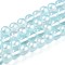 Baking Painted Transparent Glass Beads Strands, Round, Two Tone, Pale Turquoise, 9.5~10mm, Hole: 1.2mm, about 84~87pcs/strand, 29.53~30.71 inch(75~78cm)