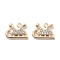 Micro Pave Clear Cubic Zirconia Pendants, Sleigh, Real 18K Gold Plated, 9x13x2.5mm, Hole: 1.4mm