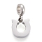 Non-Tarnish 304 Stainless Steel Charms, with Tube Bails, Manual Polishing, Horseshoe, Stainless Steel Color, 12.6mm, Pendant: 7.5x6.6x1.8mm, Hole: 2.5mm