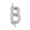 304 Stainless Steel Letter Connector Charms, Stainless Steel Color, Letter B, 12x4.5x2mm, Hole: 1.2mm