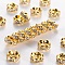 Rack Plating Brass Rhinestone Spacer Beads, Wavy Edge, Real 18K Gold Plated, 6x3mm, Hole: 1mm