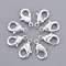 Brass Lobster Claw Clasps, Parrot Trigger Clasps, Cadmium Free & Nickel Free & Lead Free, Silver, 12x7x3mm, Hole: 1mm