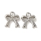 Rack Plating Alloy Pendants, Cadmium Free & Nickel Free & Lead Free, Bowknot, Platinum, 10.5x9.5x3mm, Hole: 1.6mm