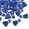20Pcs Handmade Polycotton(Polyester Cotton) Tassel Decorations, Pendant Decorations, with Golden Iron Loops, Medium Blue, 17~21x10x5mm, Jump Ring: 6x0.7mm, Inner Diameter: 4.6mm, 20pcs/set
