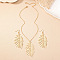 Leaf Alloy Pendant Necklaces & Dangle Earrings Sets, Golden, 400mm