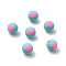 Handmade Polymer Clay Beads, Round with Heart Pattern, Pale Turquoise, 8mm, Hole: 1.5mm