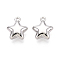 Alloy Pendants, Star Charms, Platinum, 14x12x5mm, Hole: 1.4mm
