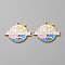 KC Gold Plated Alloy Enamel Pendants, Chemical Molecules, Colorful, 21x25.5x1.5mm, Hole: 1.6mm